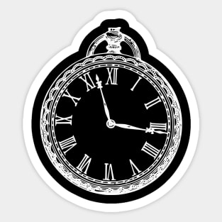 White Vintage Pocket Watch Sticker